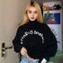 Letter-print slim high-neck tunic sweatshirt - ROUTINE FASHION